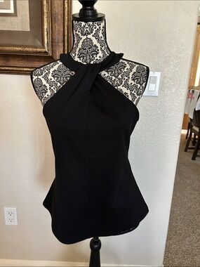 Black Twist-Halter Women's Top